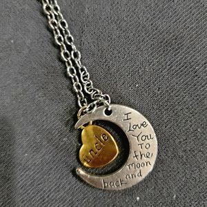 SHOW YOUR  LOVE FOR YOUR UNCLE WITH THIS SILVER  ENGRAVED  "I LOVE YOU TO THE MO